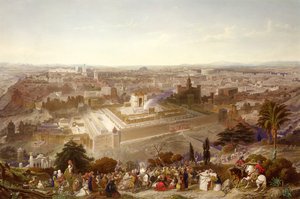 Jerusalem i sin storhed, graveret af Charles Mottram (1807-76) 1860